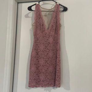 pink lace bebe dress